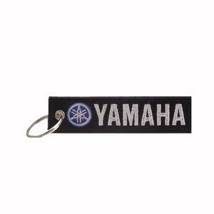 Yamaha Black-Silver Key Chain Fob Embroidered NEW FAST SHIP